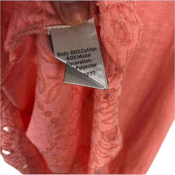 LC Lauren Conrad Peach Pink Tank Top Eyelet Hem Women's Size Medium - Picture 5 of 5